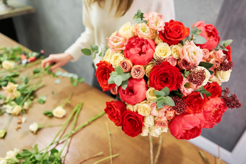 Composition d'un bouquet de fleurs